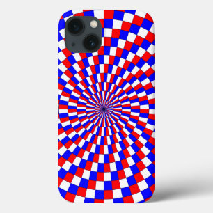 Red White Blue Spiral by Kenneth Yoncich iPhone 13 Case