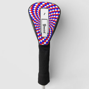Red White Blue Spiral by Kenneth Yoncich Golf Head Cover