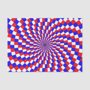 Red White Blue Spiral by Kenneth Yoncich Tissue Paper