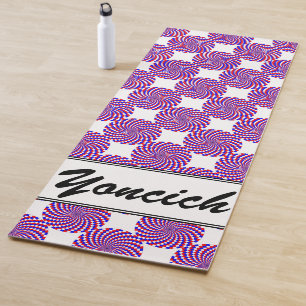 Red White Blue Spiral by Kenneth Yoncich Yoga Mat
