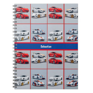 Red White Blue Sporty Sports Cars Teen Journal
