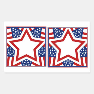 Red White & Blue Star Design to Add Text Sticker