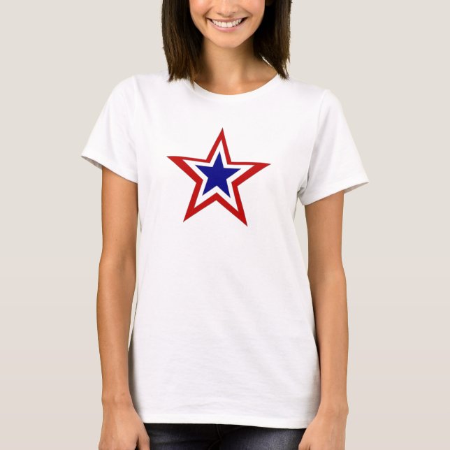 red white blue star T-Shirt (Front)