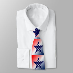 Red, White , Blue Star Tie