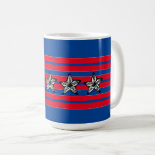 Red White Blue Starfish n Stripes Patriotic  Coffee Mug