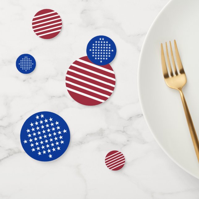 Red White Blue Stars and Stripes American Flag Confetti (Group)