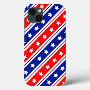 Red White Blue Stars and Stripes  iPhone 13 Case