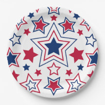 Red White & Blue Stars Paper Plates