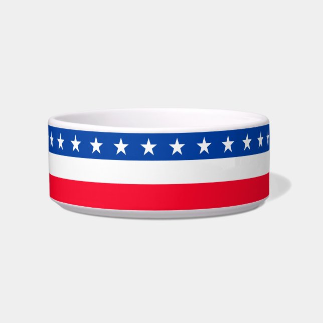 Red White Blue Stars Stripes Patriotic Bowl (Front)