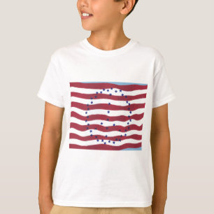 Red White Blue Stars Stripes Peace Sign Flag Tees