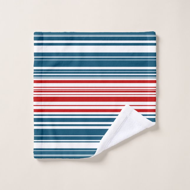 Red White Blue Striped Wash Cloth (Wash Cloth)