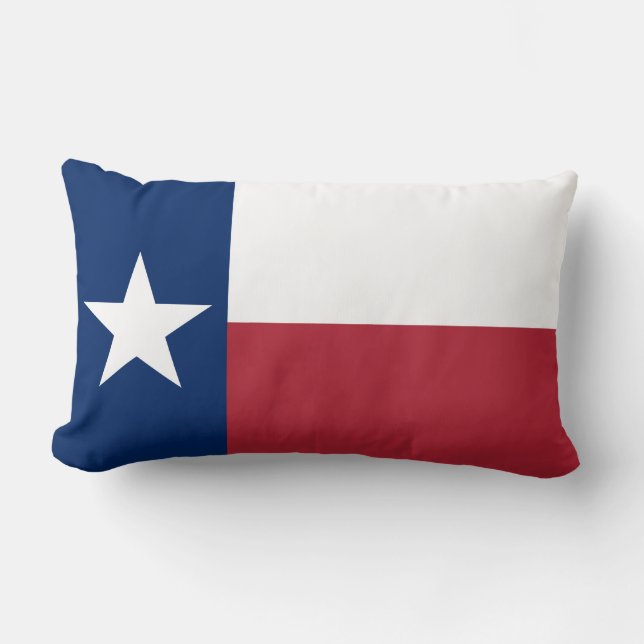 Red White Blue Texas Flag Lumbar Pillow (Front)