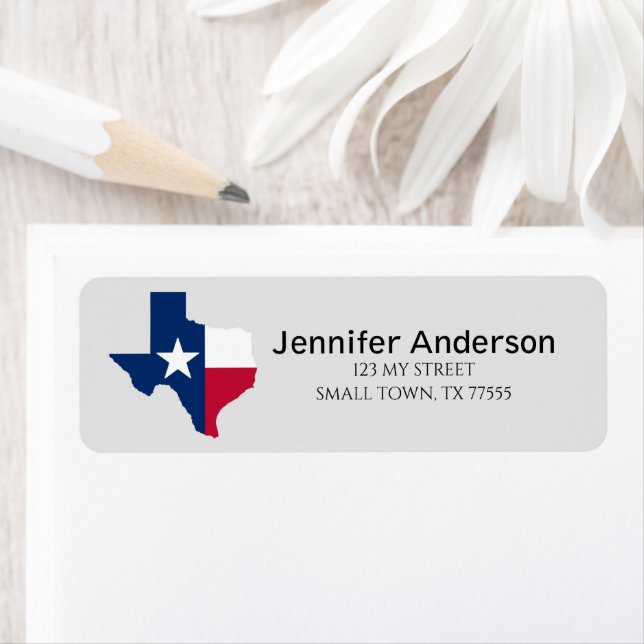 Red White Blue Texas State Flag Label (Insitu)
