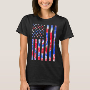 Red White Blue Tie Dye American Flag Vintage 4th O T-Shirt