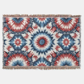 Red, White & Blue Tie-dye Throw Blanket