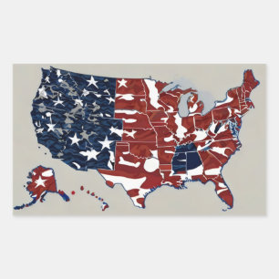 red white blue united states sticker