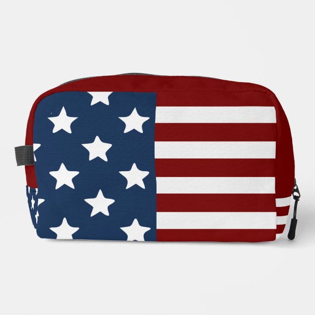 Red White Blue US American Flag Dopp Kit (Front)