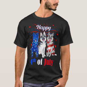 Red White Blue Usa American Flag German Shepherd 4 T-Shirt