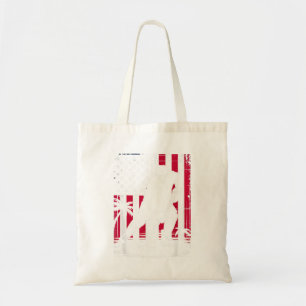 Red White Blue Usa Flag Ice Hockey Player 4th Of Tote Bag
