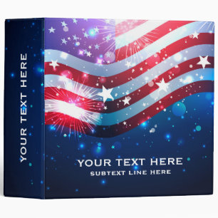 Red White & Blue - USA Flag Stars And Stripes 4 Binder