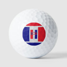 Red White Blue USA Golf Balls