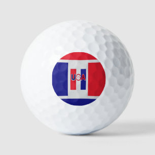 Red White Blue USA Golf Balls