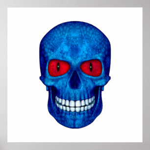 Red White Blue USA Zombie Skull Coloré Poster
