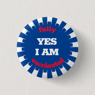Red White Blue Vaccination Button