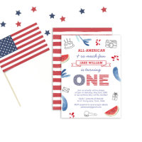 Red White Blue Virtual 1st Birthday Party By Mail