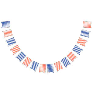 Red/White & Blue/White Striped Bunting Flags