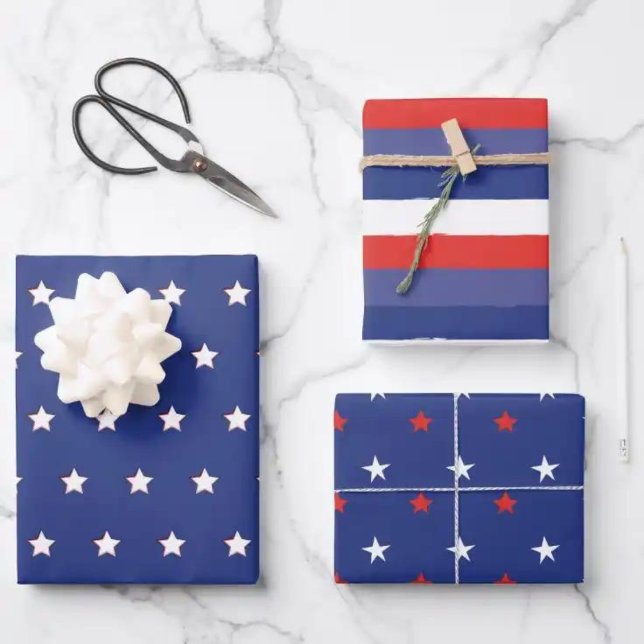 Red White & Blue Wrapping Paper Sheet (Creator Uploaded)
