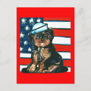 Red,White & Blue Yorkie Poo Postcard