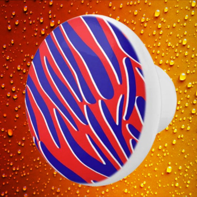 Red, White & Bold | Tiger Stripe Ceramic Knob (Creator Uploaded)