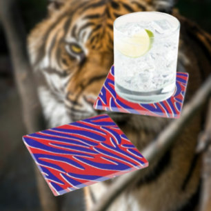 Red, White & Bold Tiger Stripe Coaster