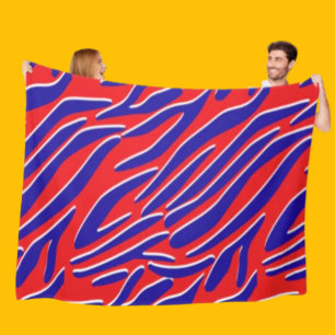 Red, White & Bold   Tiger Stripe Fleece Blanket