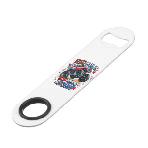 Red White Boom Monster Truck Bar Key