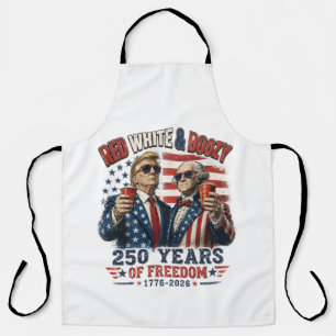 Red White Boozy Trump George Washington 250 Apron