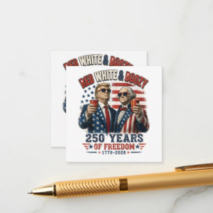 Red White Boozy Trump George Washington 250 Enclosure Card