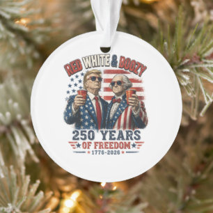 Red White Boozy Trump George Washington 250 Ornament