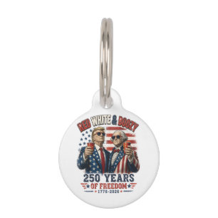 Red White Boozy Trump George Washington 250 Pet Tag