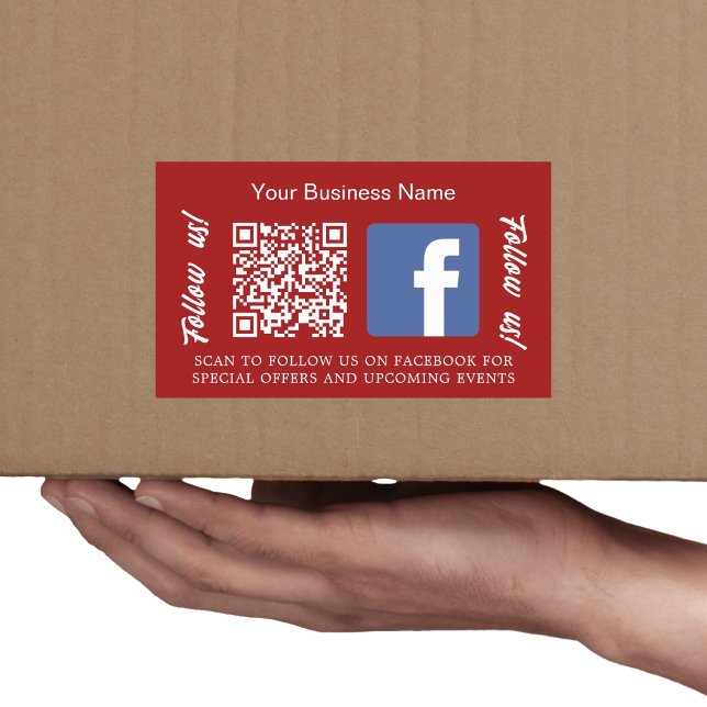 Red white business name qr code Facebook Sticker (Creator Uploaded)