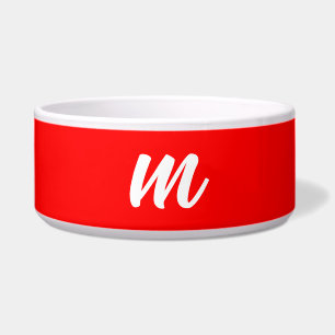 Red White Calligraphy Monogram Initial Letter