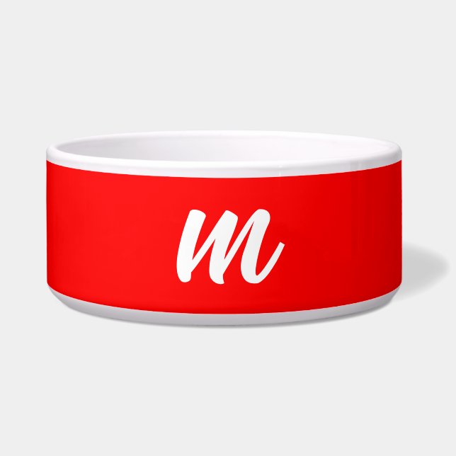 Red White Calligraphy Monogram Initial Letter (Front)