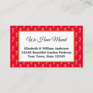 Red & White Candy Cane Holiday Moving Announcement
