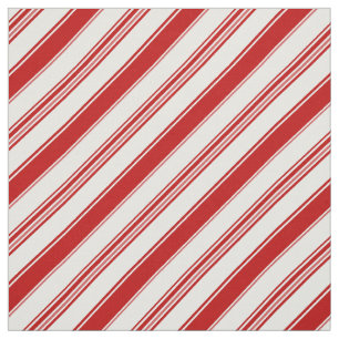 Red & White Candy Cane Stripes (medium scale) Fabric