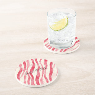 Red White Candy Canes Christmas   Coaster