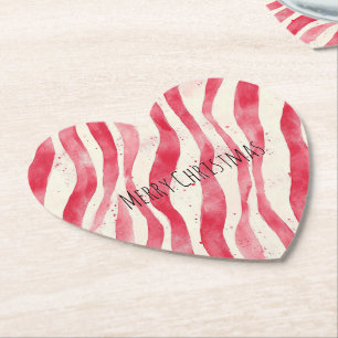 Red White Candy Canes Christmas   Paper Coaster