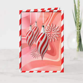 RED & WHITE CANDY STRIPES  by SHARON SHARPE Holiday Card