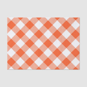 RED & WHITE CHECKERED PLAID PATTERN TISSUE PAPER