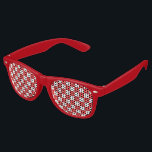 Red white chequerboard pattern retro sunglasses<br><div class="desc">Cool pinhole party glasses with a red and white chequerboard pattern printed on the lenses. Fun retro 80s style.</div>